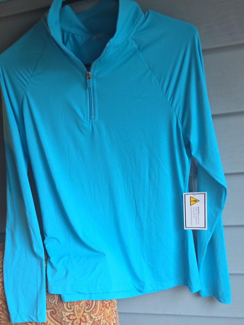 Lightweight Aqua Blue Quarter-Zip Pullover Lands End